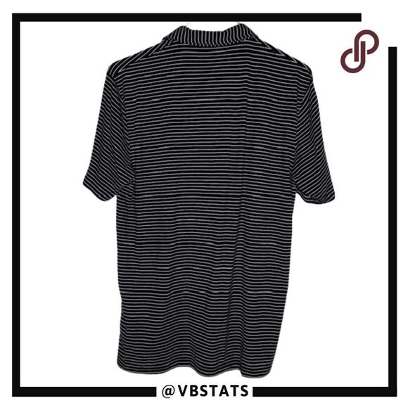 Tasc Performance Men's Striped RO Micro Modal Blend Polo Shirt Navy White Medium - Picture 2 of 8